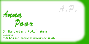 anna poor business card