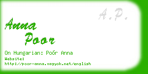 anna poor business card